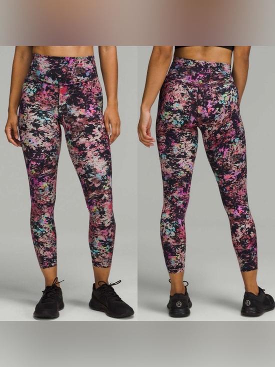 lululemon athletica Pants - Lululemon Base Pace High Rise Tight 25” in Stencil Blossom Red Multi 4
